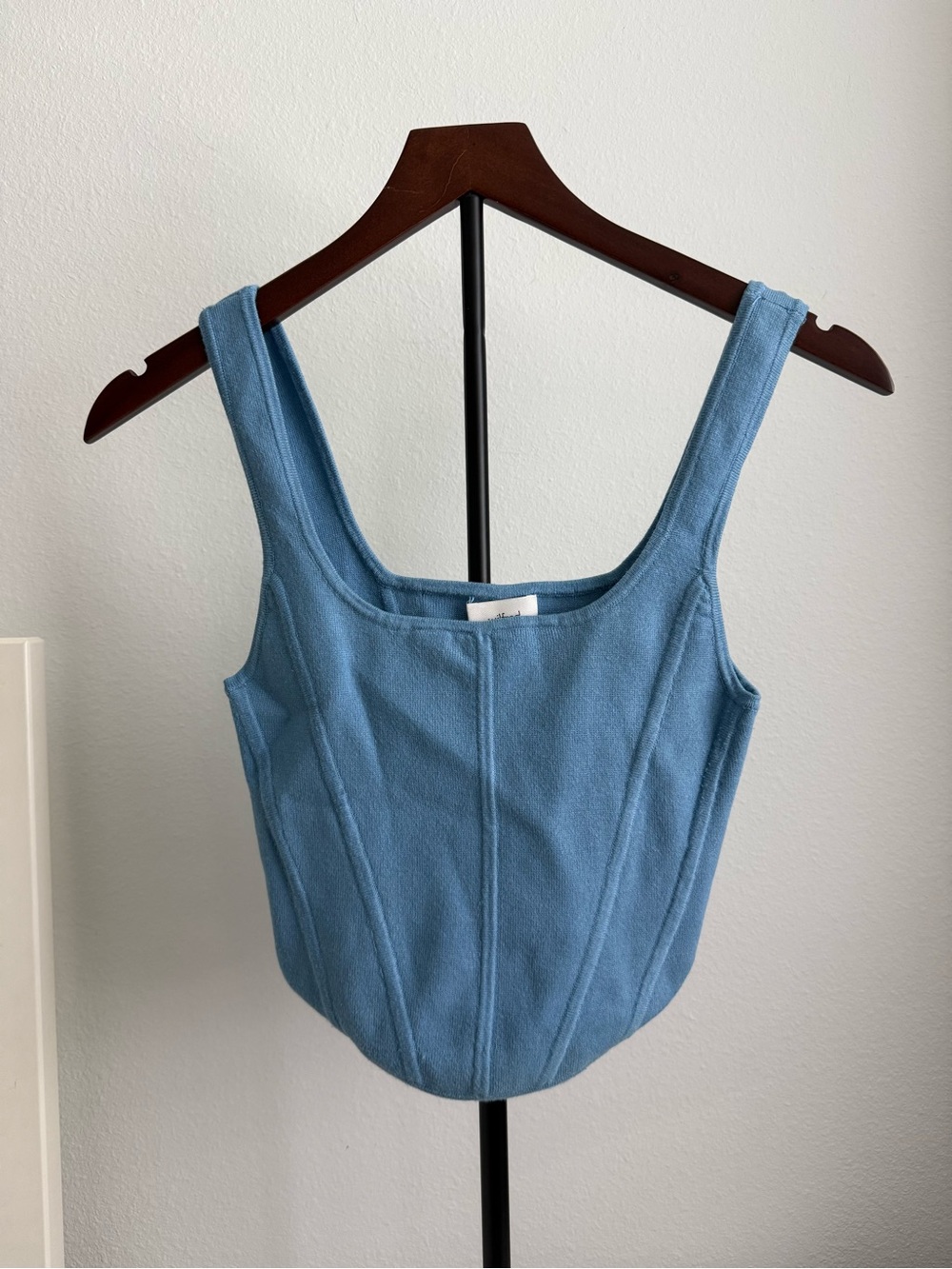 Aritzia Dusty Blue Scoop-Neck Knit Tank